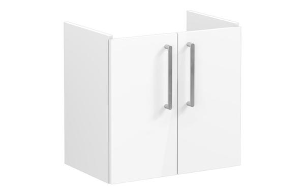 VitrA Root Flat 60cm 2 Door Wall Hung Slim Washbasin Unit - High Gloss White